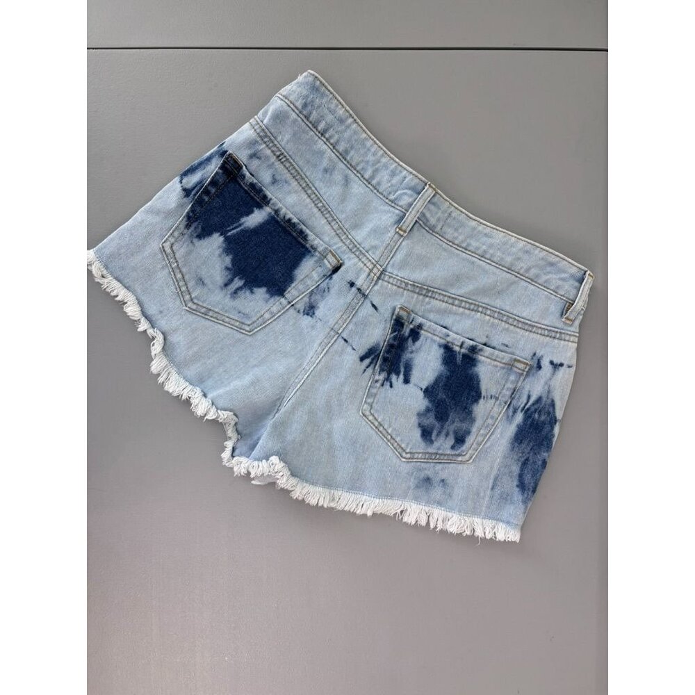 PacSun women's 27 High rise festival short tie dye denim cutoff jean shorts - Picture 7 of 7